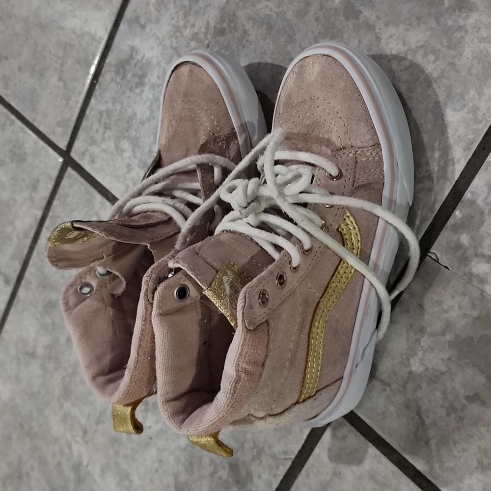 Girls suede dusty pink vans size 1